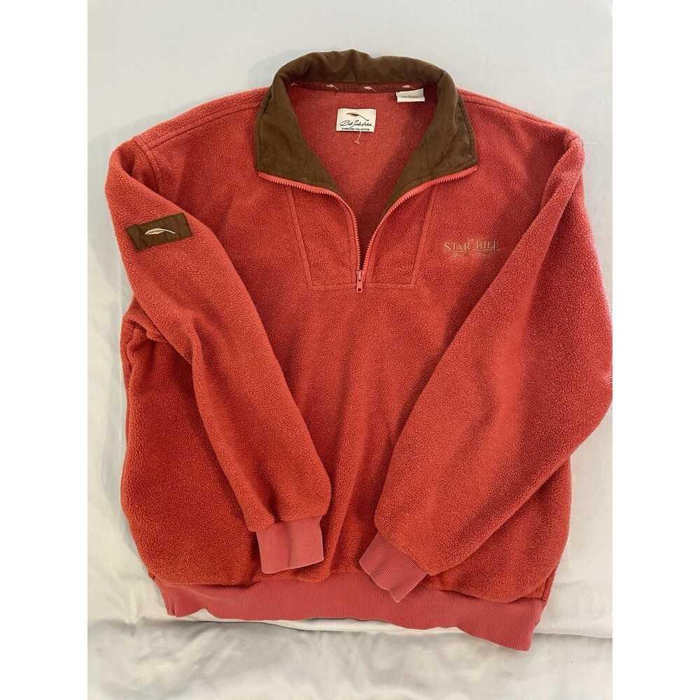 Bob Timberlake Jacket Men’s Size L Red/Orange 1/4 Zip Star Hill Golf Club Logo